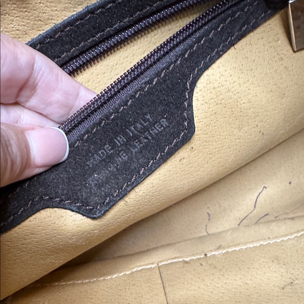 Made in Italy Genuine Leather Suede Hand Saddle Bag in Brown - Picture 12 of 14